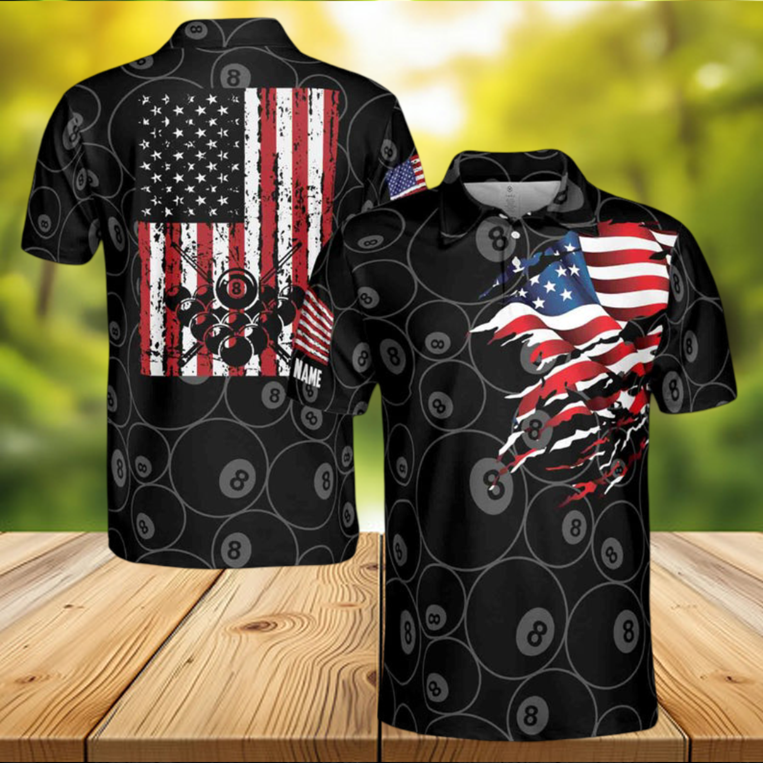 Personalized American Flag Billiard Team 3D Polo Shirt