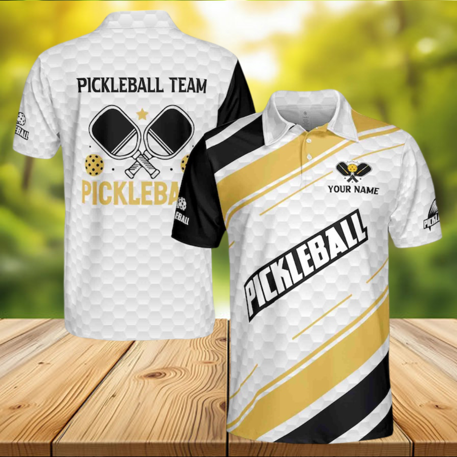 Personalized Team Pickleball League Player Men's Polo Shirt
